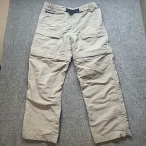 The North Face Mens Convertible Zip Off Cargo Hiking Pants Size L/G Beige Nylon